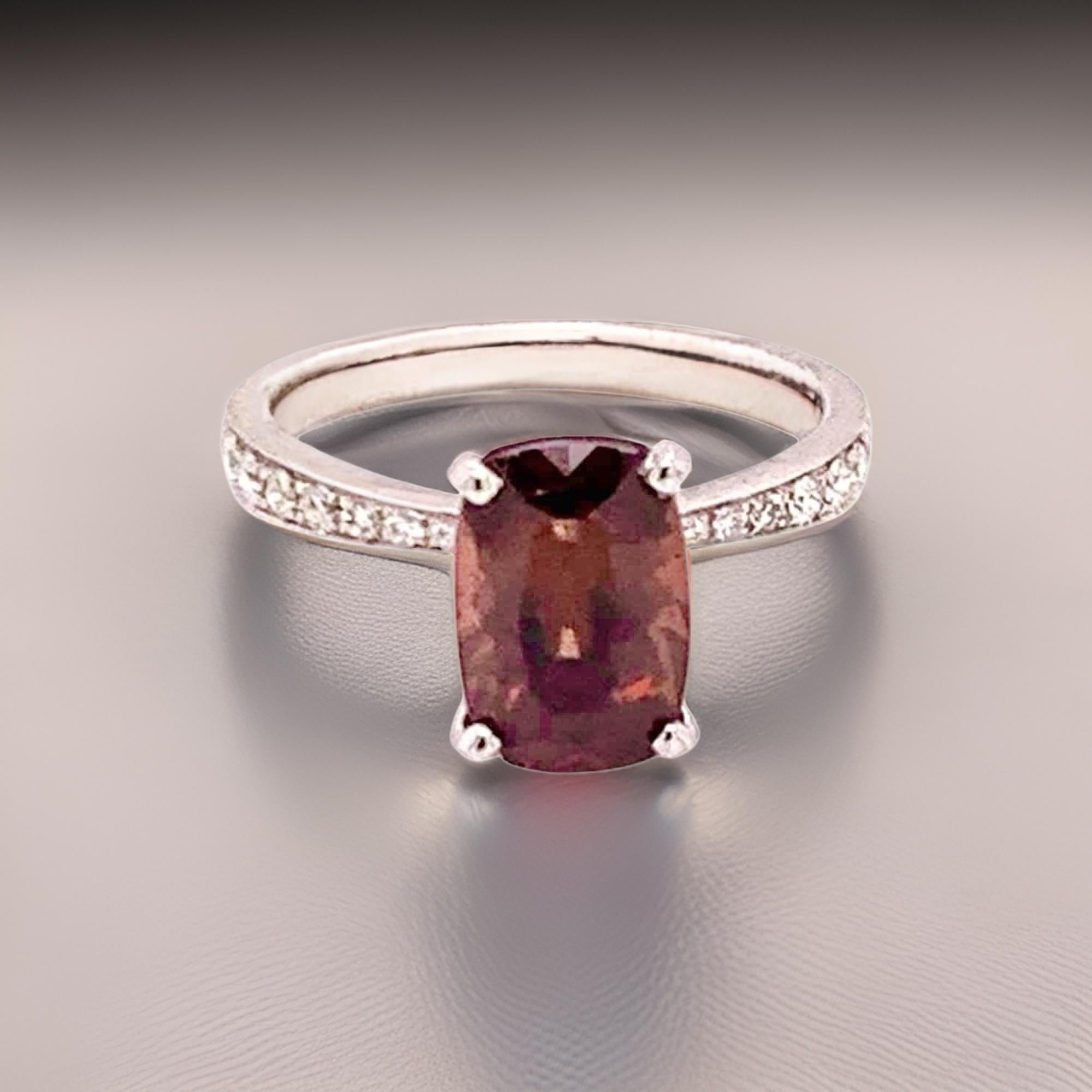 Diamante Turmalina Rubelita Anillo 6.75 Oro 18k 4.01 Tcw Mujer Certificado en venta 6