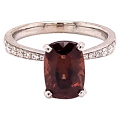 Diamond Tourmaline Rubellite Ring 6.75 18k Gold 4.01 Tcw Women Certified