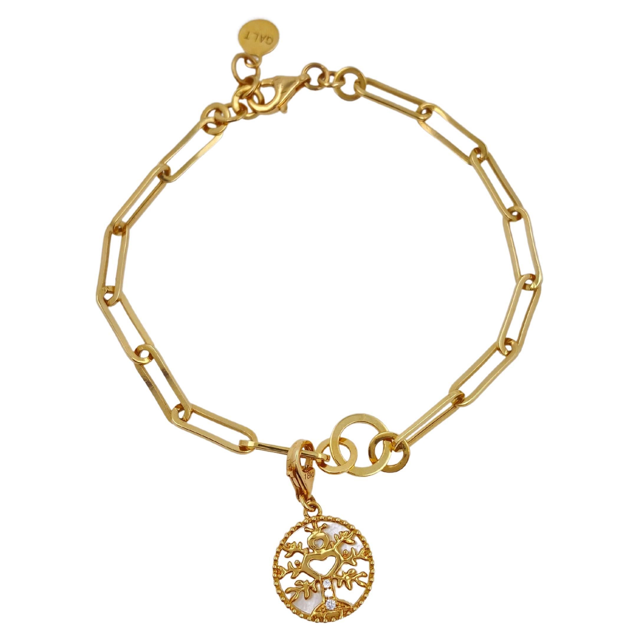 Links of London 18 Karat Yellow and White Diamond Girl Pendant Charm