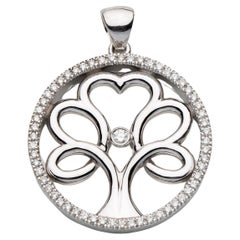 Diamond Tree of life pendant in 18kt white gold