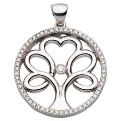 Diamond Tree of life pendant in 18kt white gold 