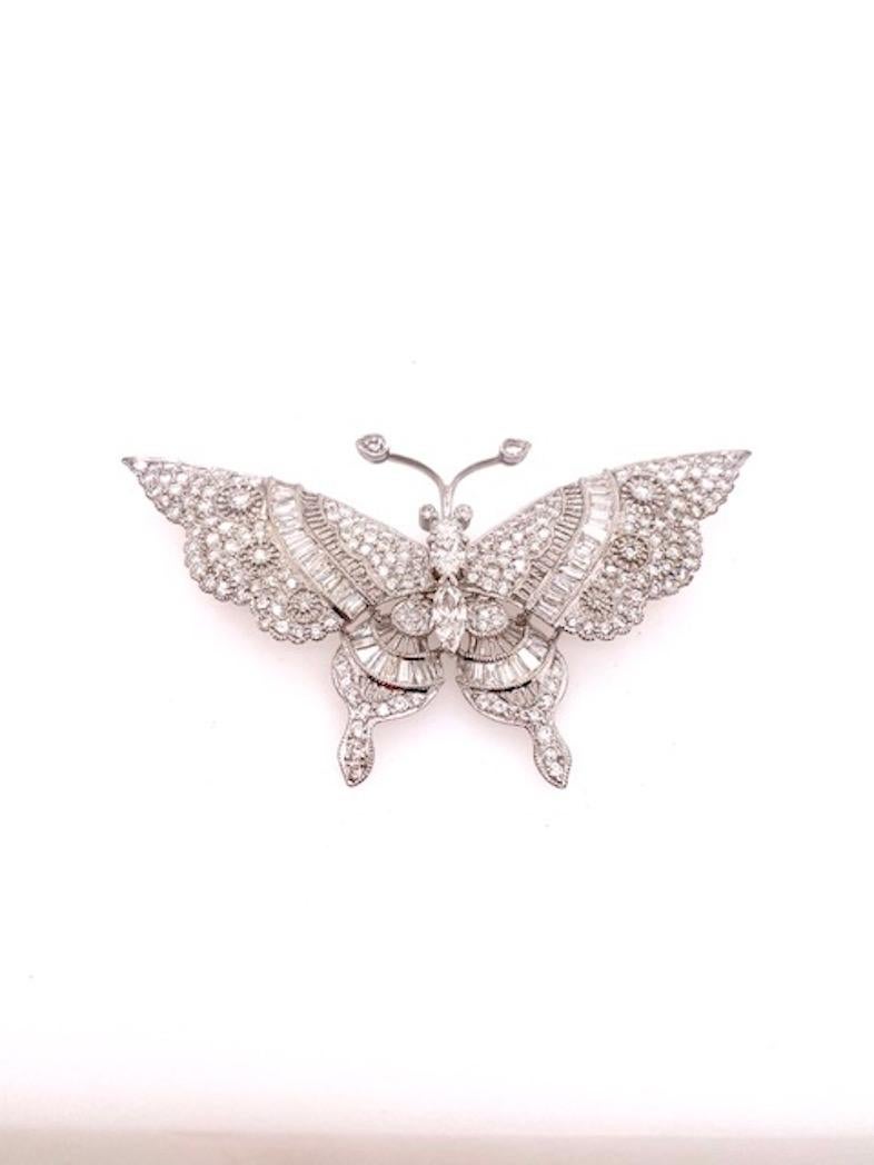 Diamond Butterfly Tremblant Set Brooch/Pin In Excellent Condition In New York, NY