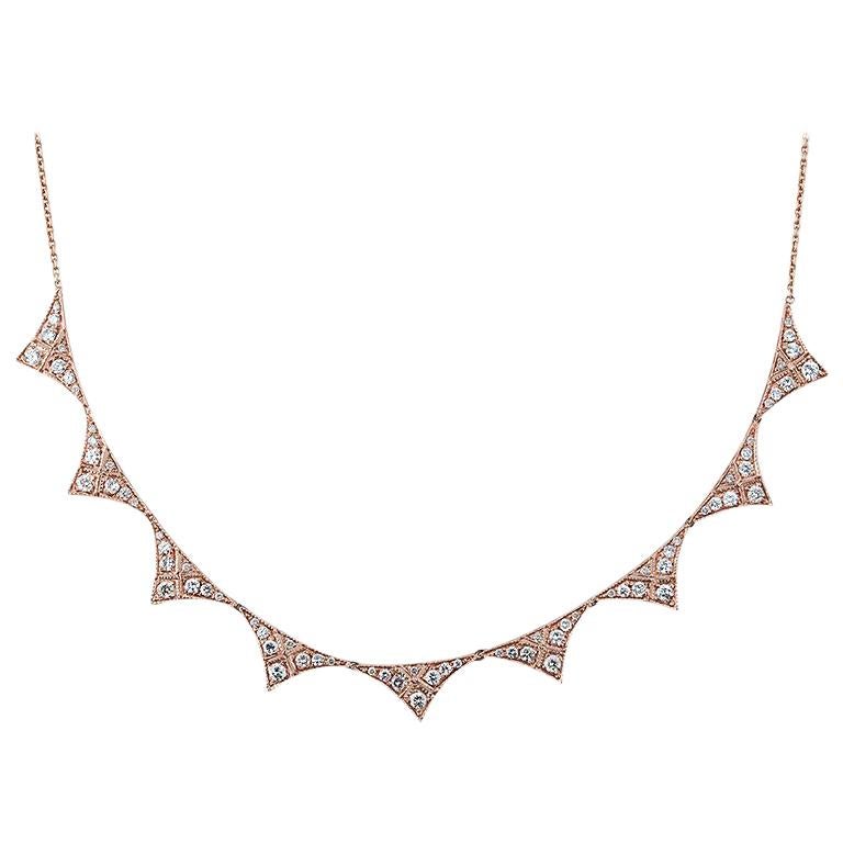 Diamond Triangle Collar Necklace For Sale