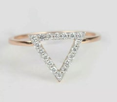 Diamond Triangle Shape Double Stackable Band Ring in 14k Gold