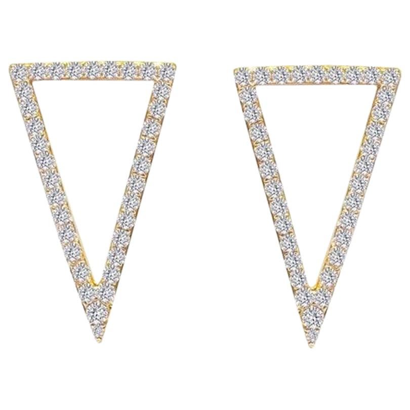 Diamant-Dreiecke-Ohrringe aus 18 Karat Gold im Angebot