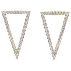 Boucles d'oreilles triangulaires en or 18 carats et diamants