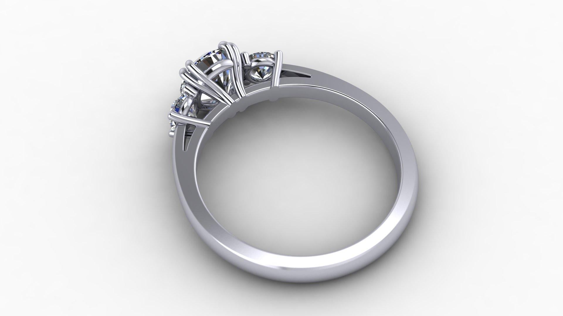 1 carat trilogy diamond ring
