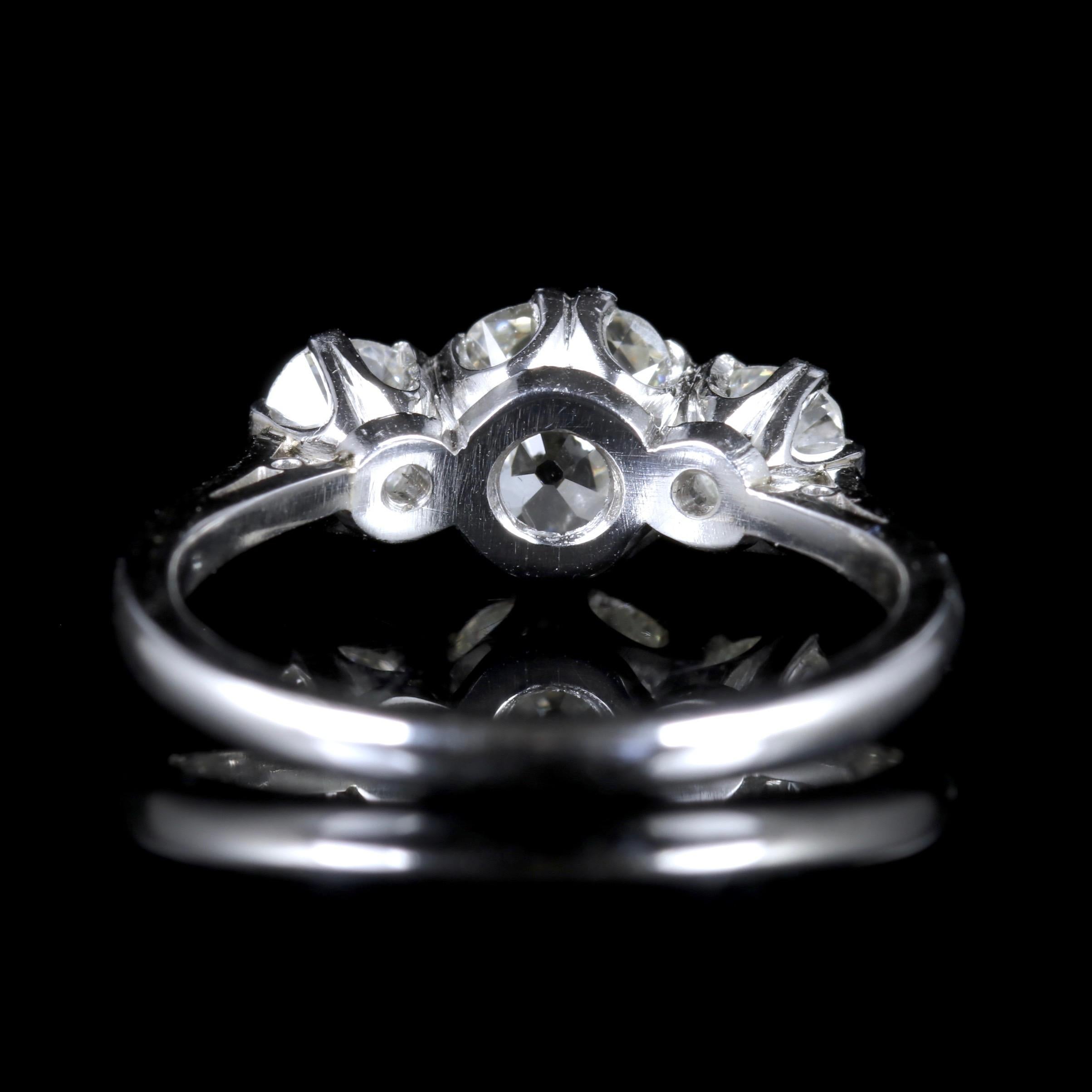 Modern  Diamond Trilogy Ring Platinum