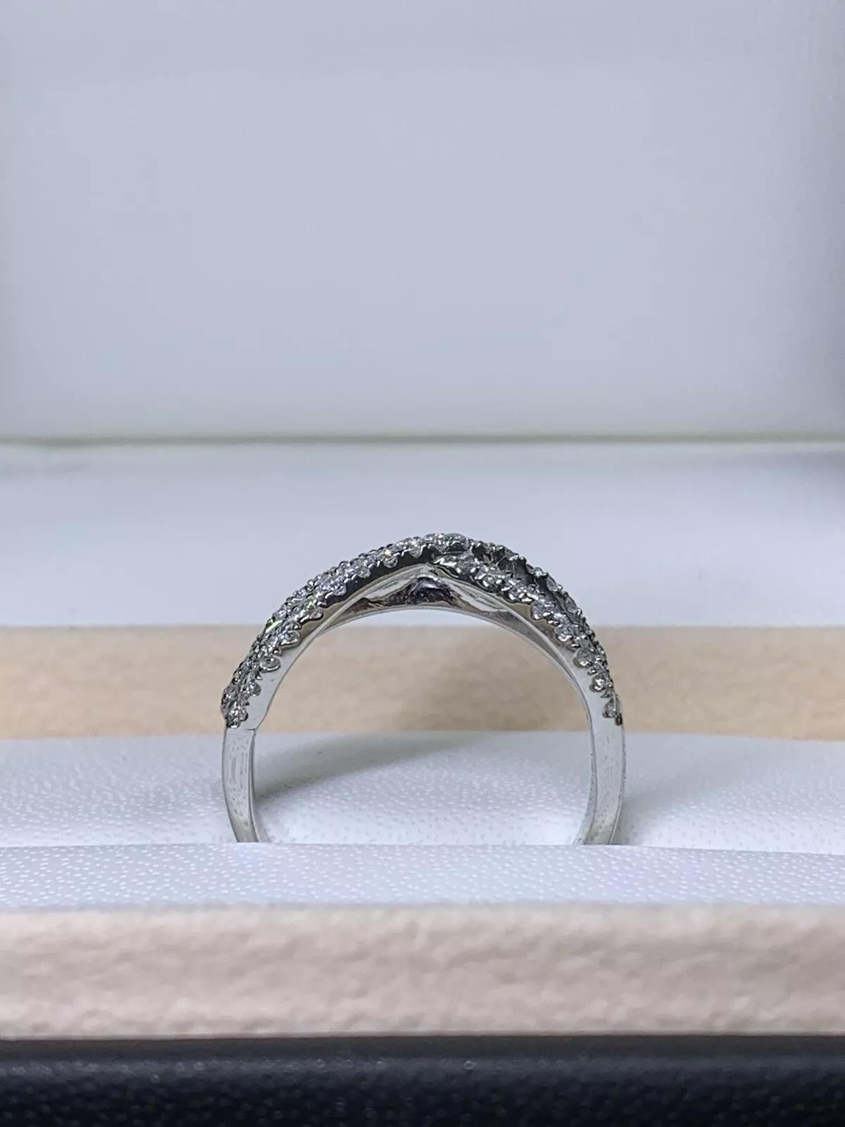 Women's Diamond Triple Row Eternity Engagement Ring In 18ct White Gold 5.2g For Sale
