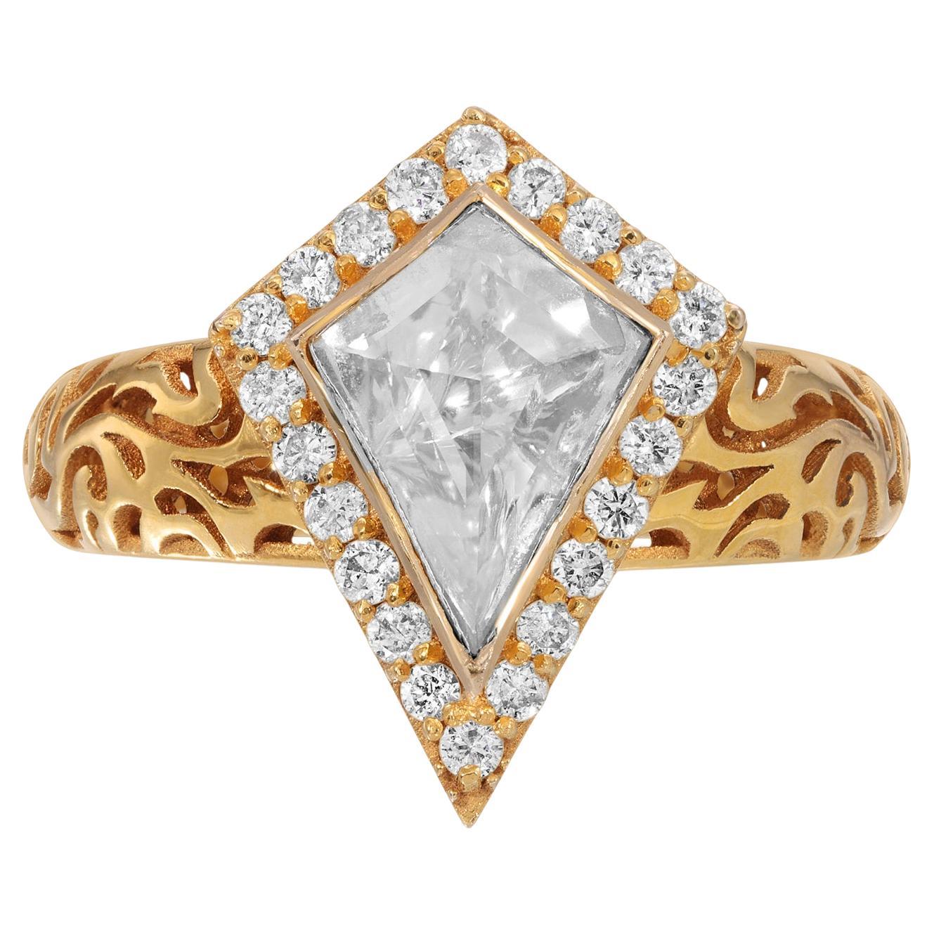 Diamond Tron Filigree Dress Ring For Sale