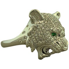 Diamond Tsavorite Ruby Lion Ring