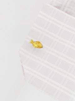 Diamond Turquoise 18 Karat Yellow Gold FISH Cufflinks by John Landrum Bryant