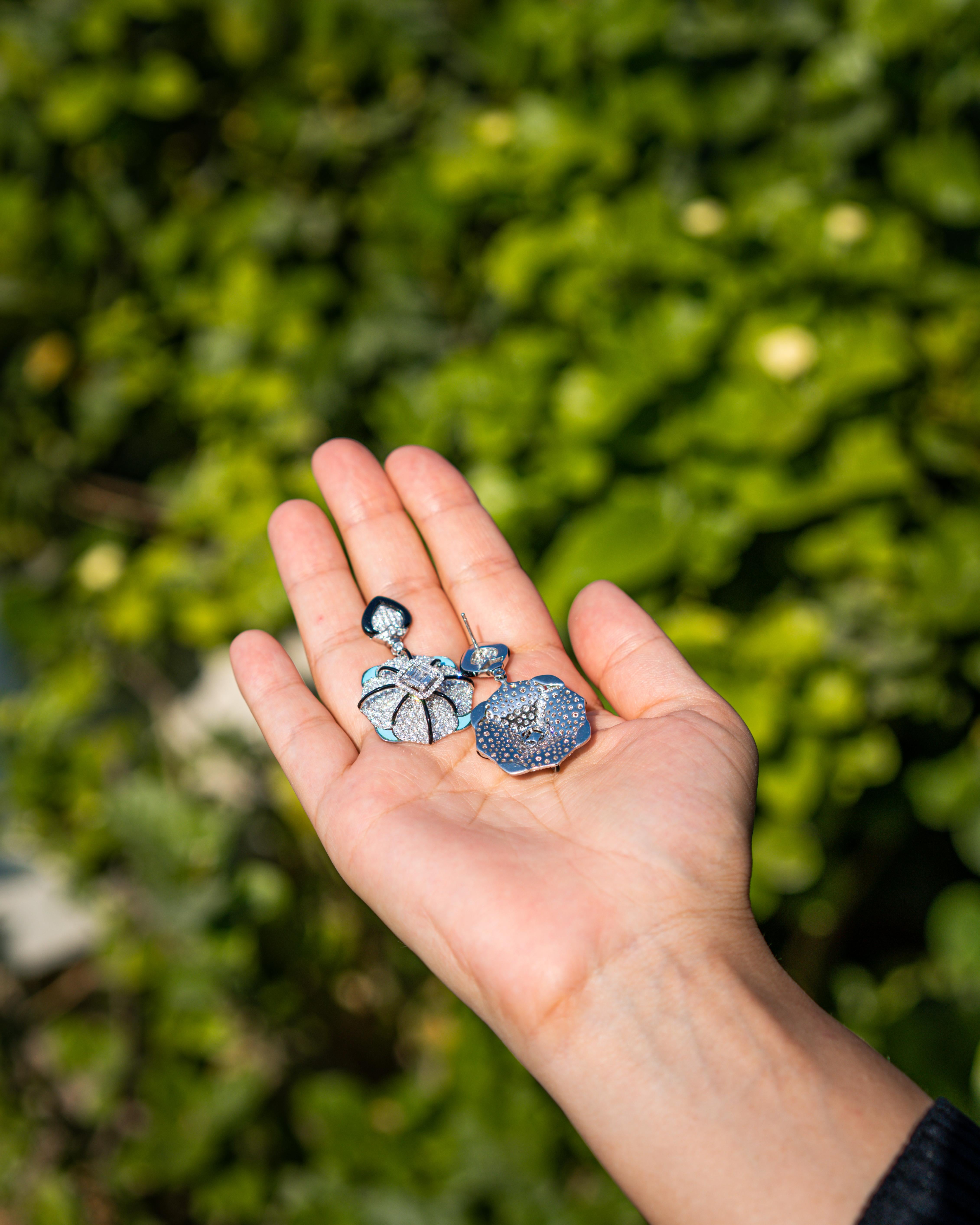 onyx and diamond earrings