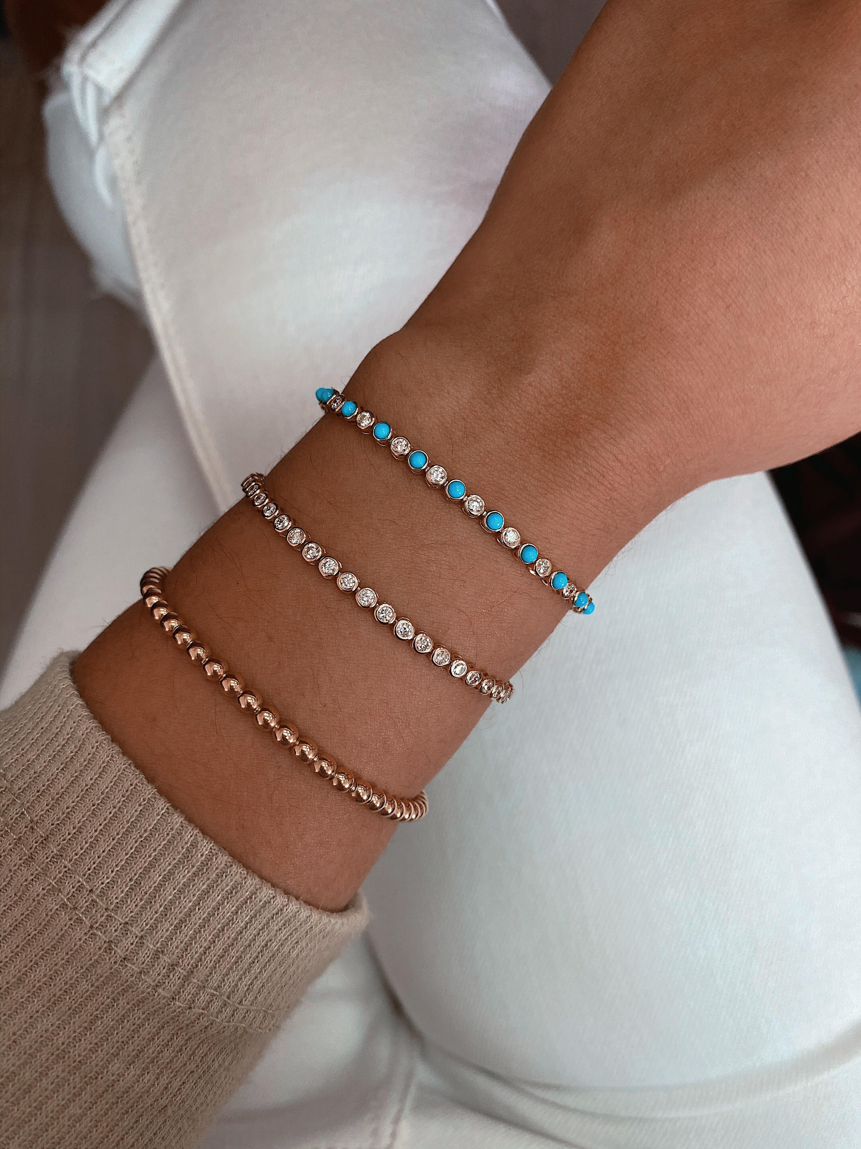 turquoise and diamond tennis bracelet