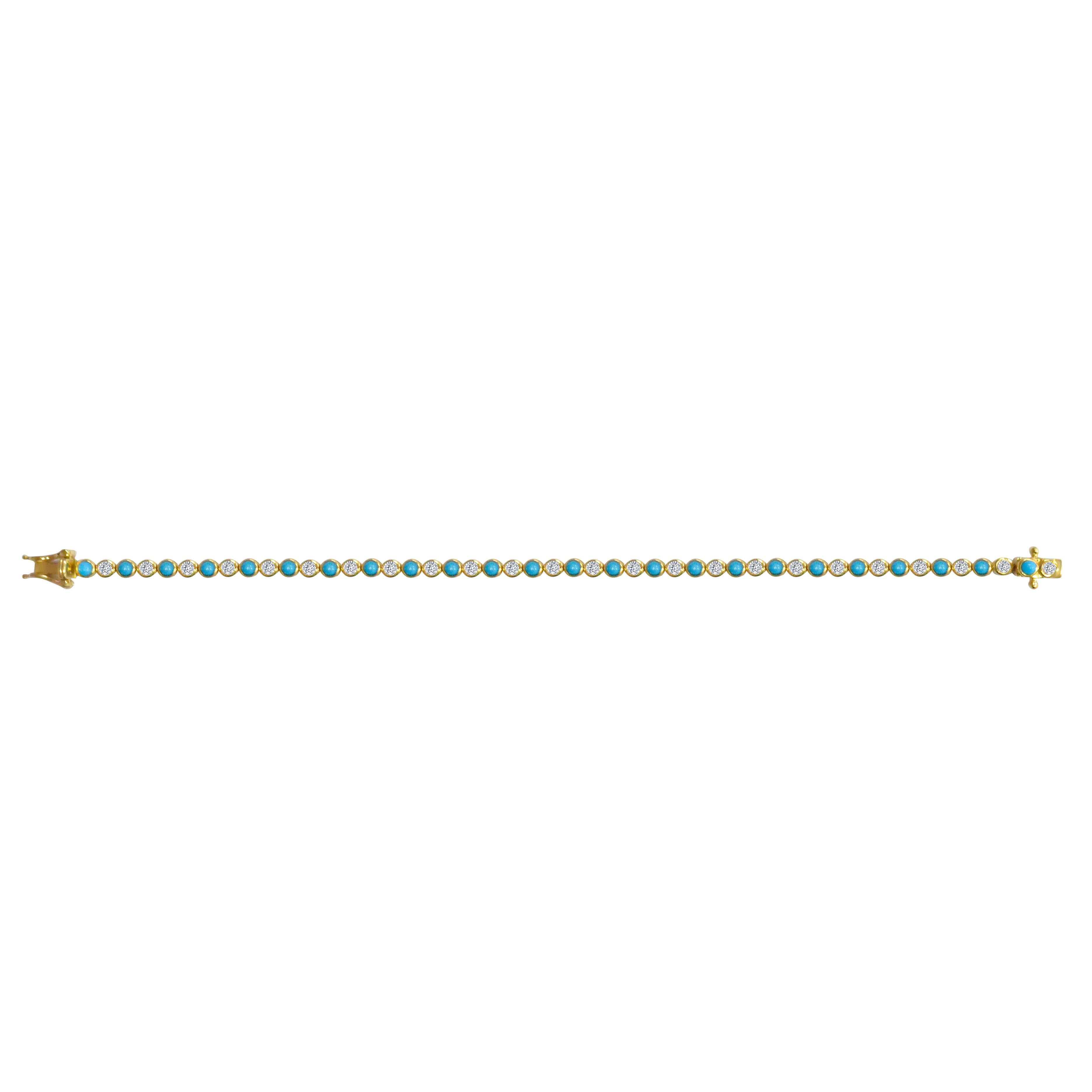 turquoise tennis bracelet gold