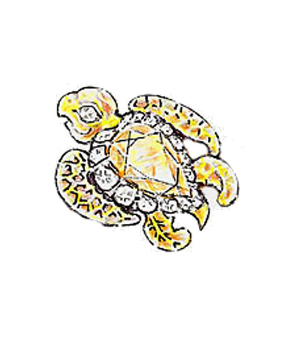 Rose Cut Diamond Turtle Hatchling Earrings in 18k White Yellow or Rose Gold For Sale