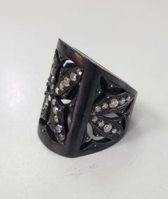 Diamond "Tuscany" Ring set in Sterling Silver Antiqued