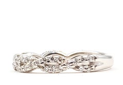 Alianza de boda «Diamond Twist» en oro blanco de 14k