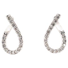 Boucles d'oreilles cerceau torsadés diamant