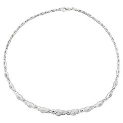 Diamant-Halskette Unendlichkeits-Diamant-Twist 14k Weißgold