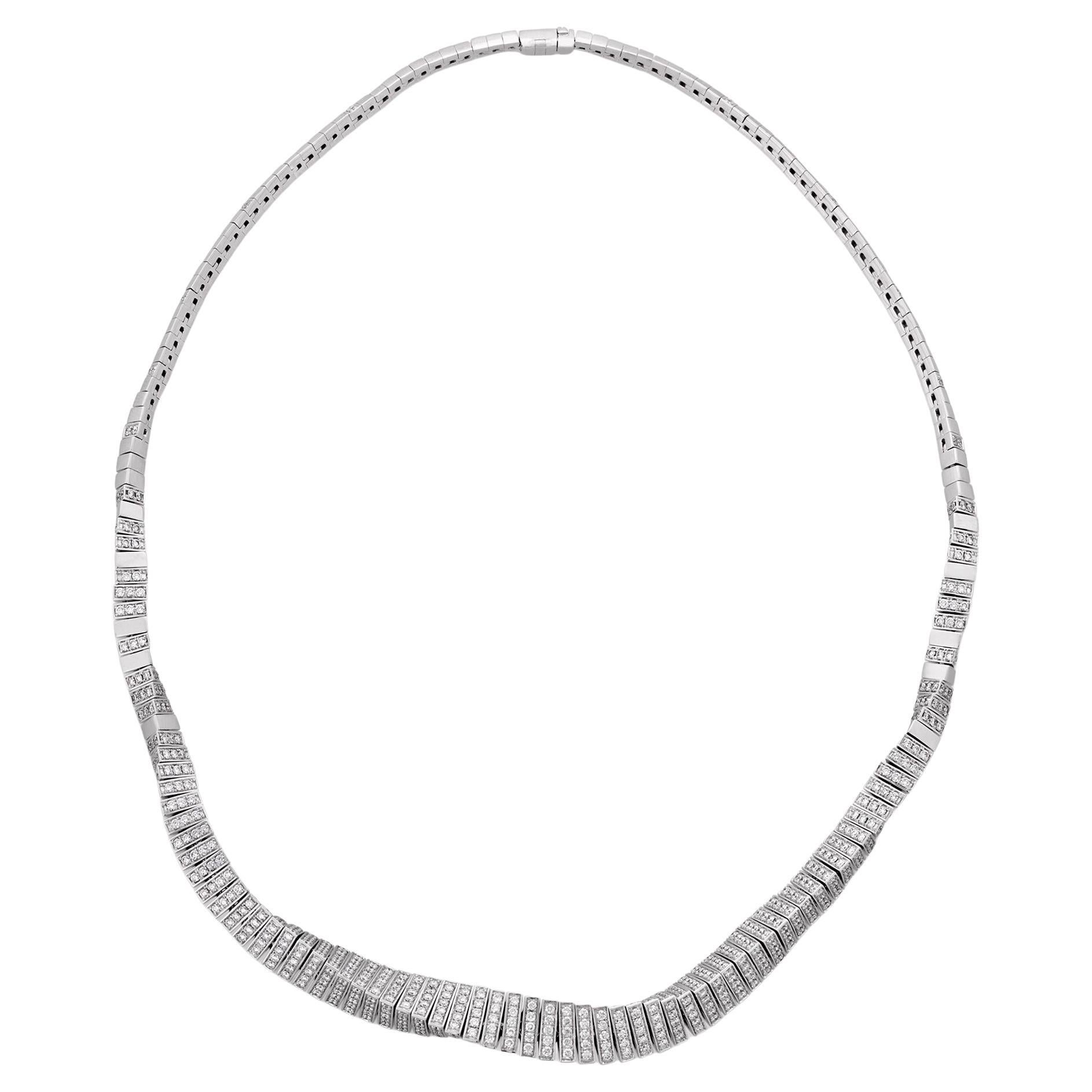 8.95 Carat Diamond Twist Necklace For Sale