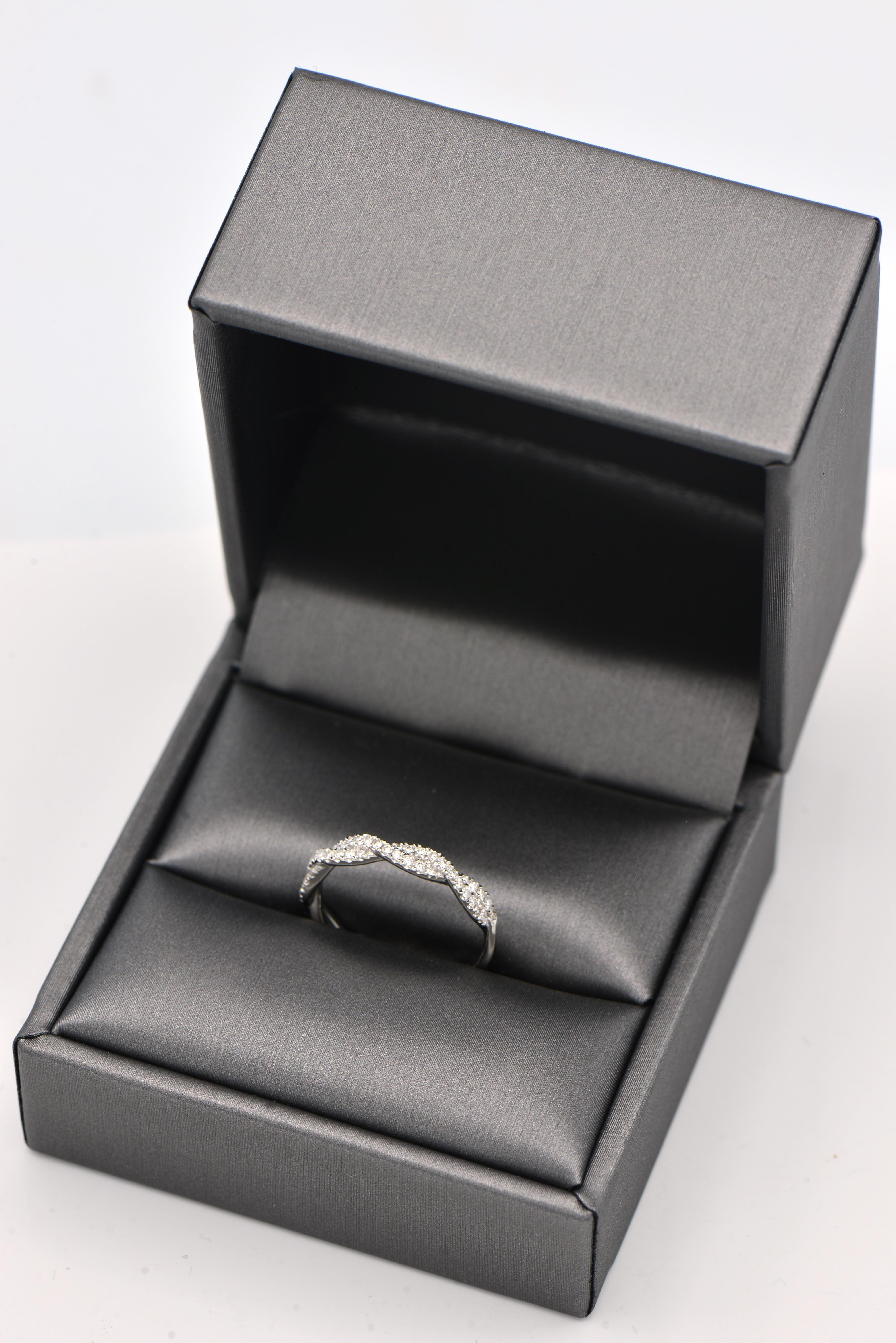 Contemporary Diamond Twist Ring For Sale