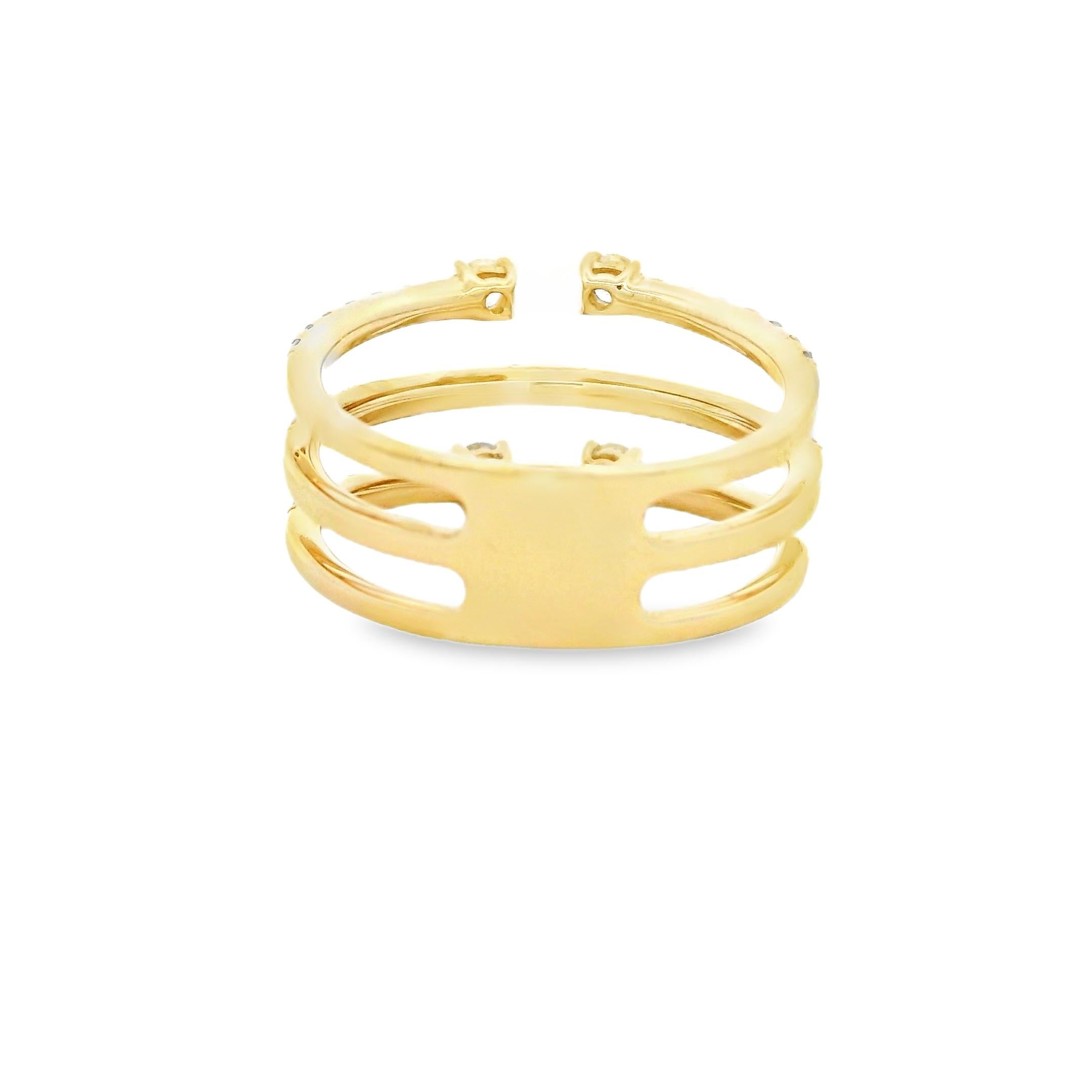 Bague torsadée en or jaune 14K avec 0.75 carats Taille 7 Pour femmes en vente