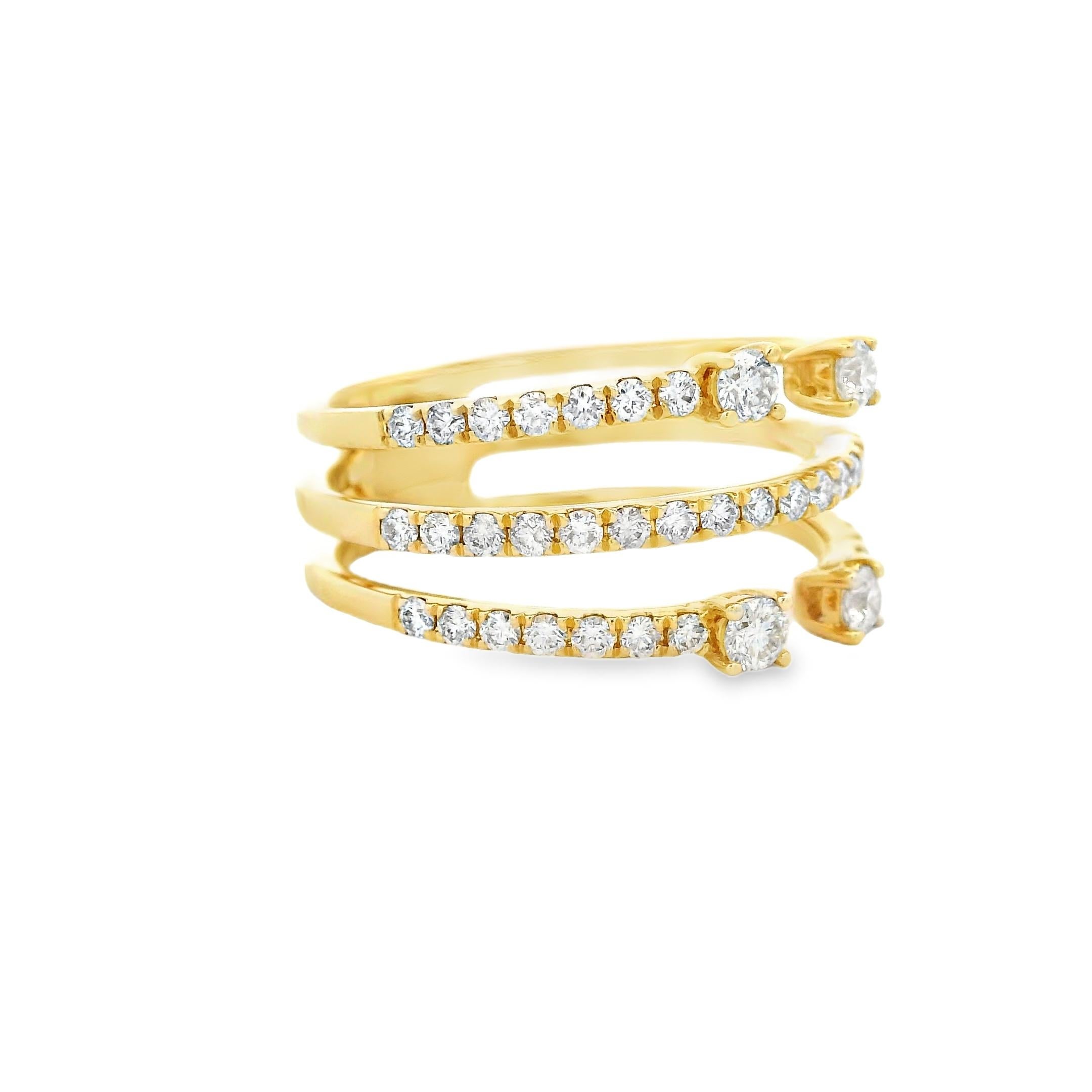 Bague torsadée en or jaune 14K avec 0.75 carats Taille 7 en vente 3