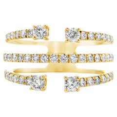 Bague torsadée en or jaune 14K avec 0.75 carats Taille 7