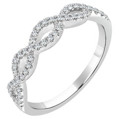 Diamond Twist Stackable Ring for Her 14k Gold & Diamond 1/4 Cttw. Women's