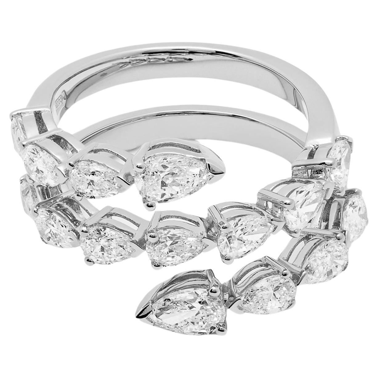 Diamond Twist White Gold Ring For Sale