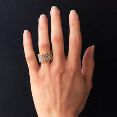 Diamond Two-Color Gold Filigree Ring
