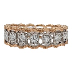 Anillo Filigrana de Oro Bicolor con Diamantes