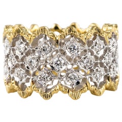 Diamond Two-Color Gold Filigree Ring