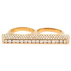 Diamond Two-Finger Ring in 18 Karat Rose Gold