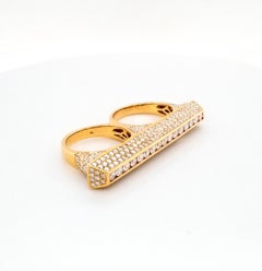 Diamond Two-Finger Ring in 18 Karat Rose Gold