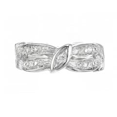 Diamond Two-Row Swirl Platinum Eternity Band Ring