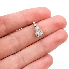 Diamond Two-Stone Drop Pendant in 18k White Gold