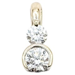 Diamond Two-Stone Drop Pendant in 18k White Gold