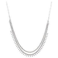 Diamond Two-Strand Solid Link Necklace