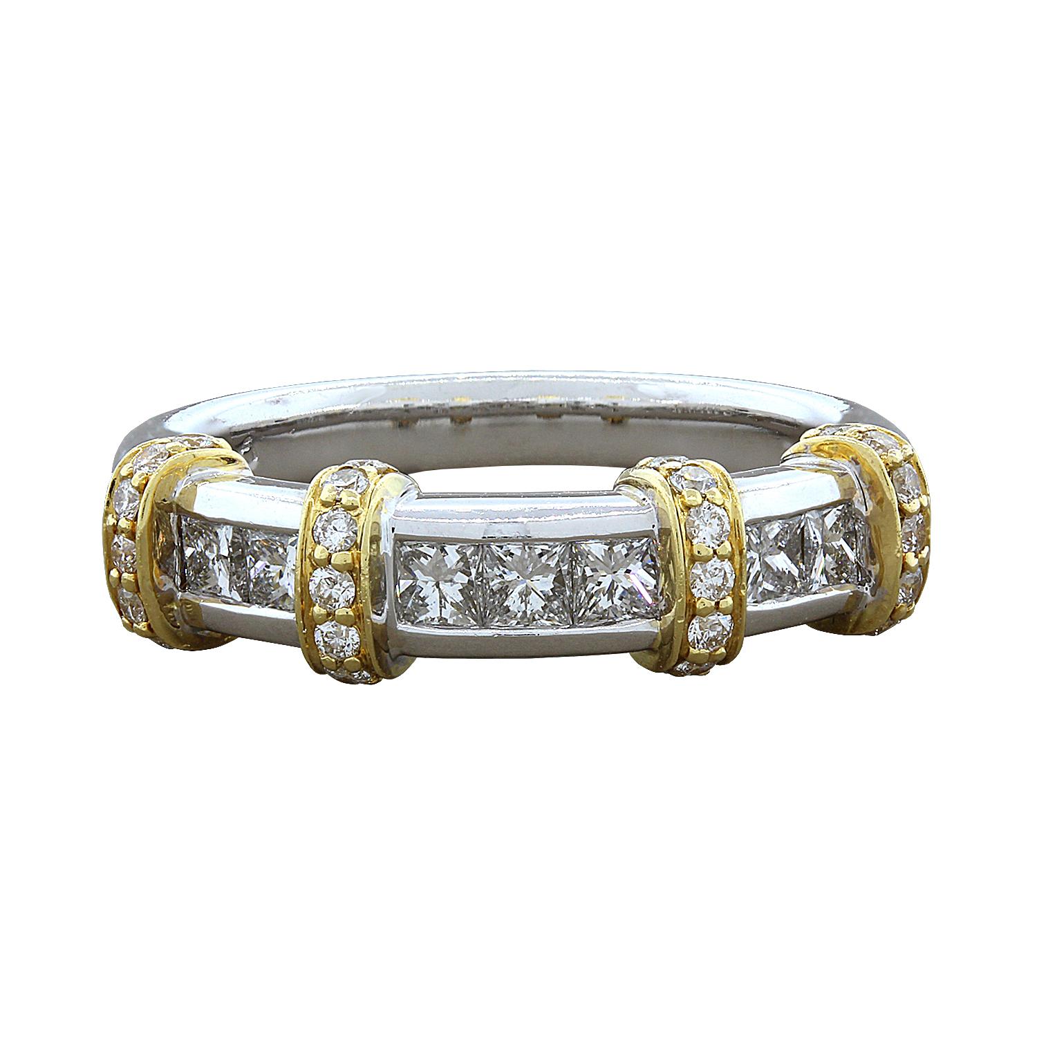 Diamond Two-Tone Gold Band Ring