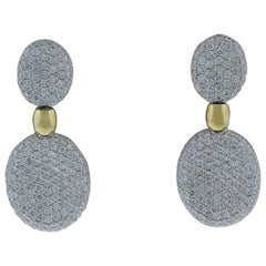 Diamant-Tropfen-Ohrringe aus zweifarbigem Gold