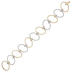 Diamond Two-Tone Gold Hoops Bracelet