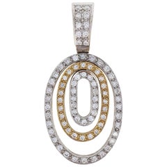 Diamond Two-Tone Gold Oval Pendant