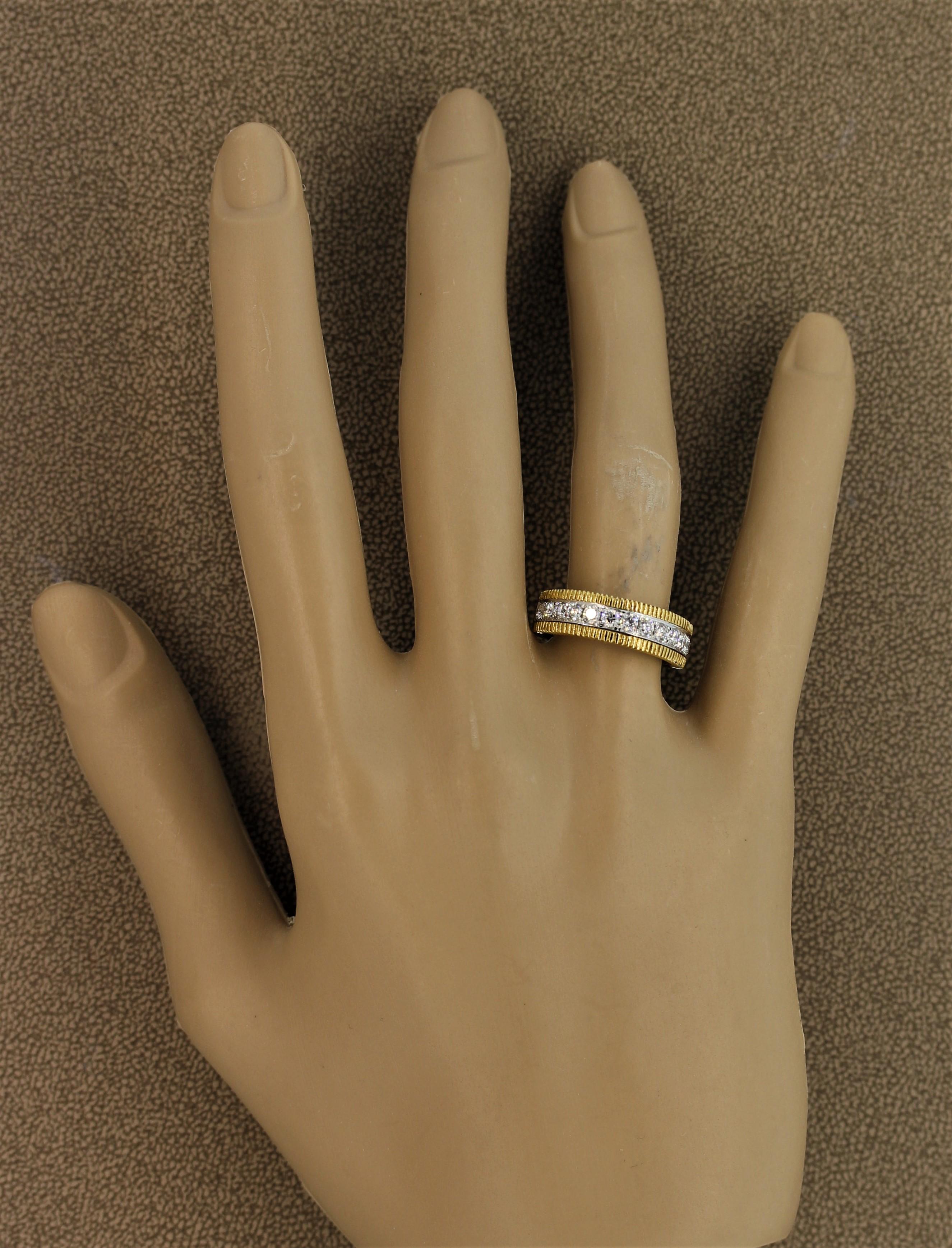 Diamond Two-Tone Gold Ring Band 5
