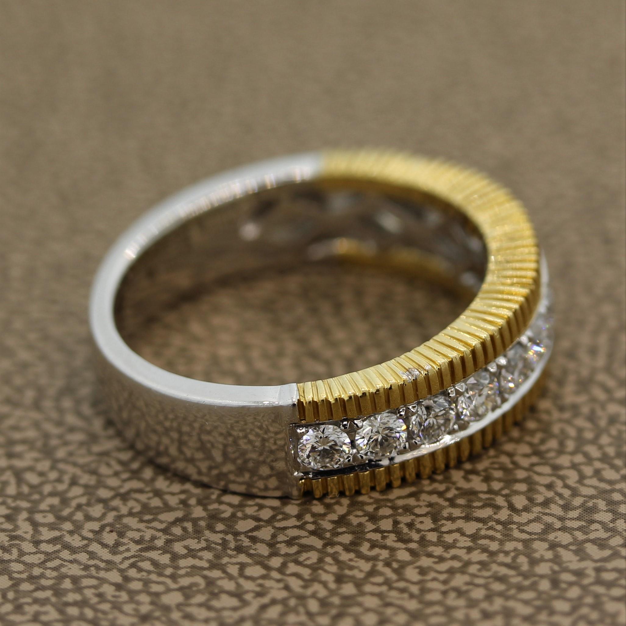 Diamond Two-Tone Gold Ring Band 2
