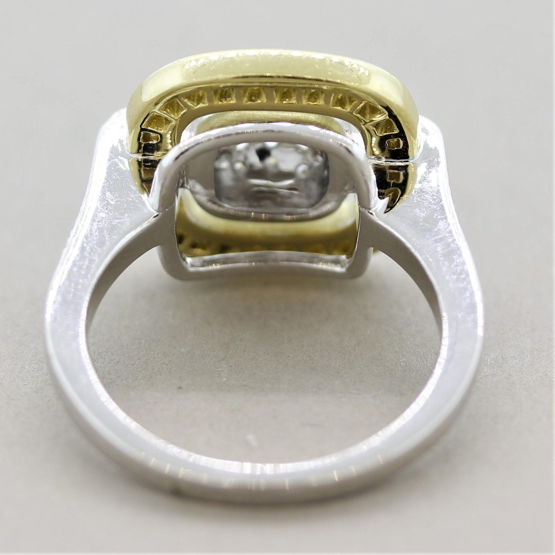 Mixed Cut Diamond Two-Tone Gold Ring