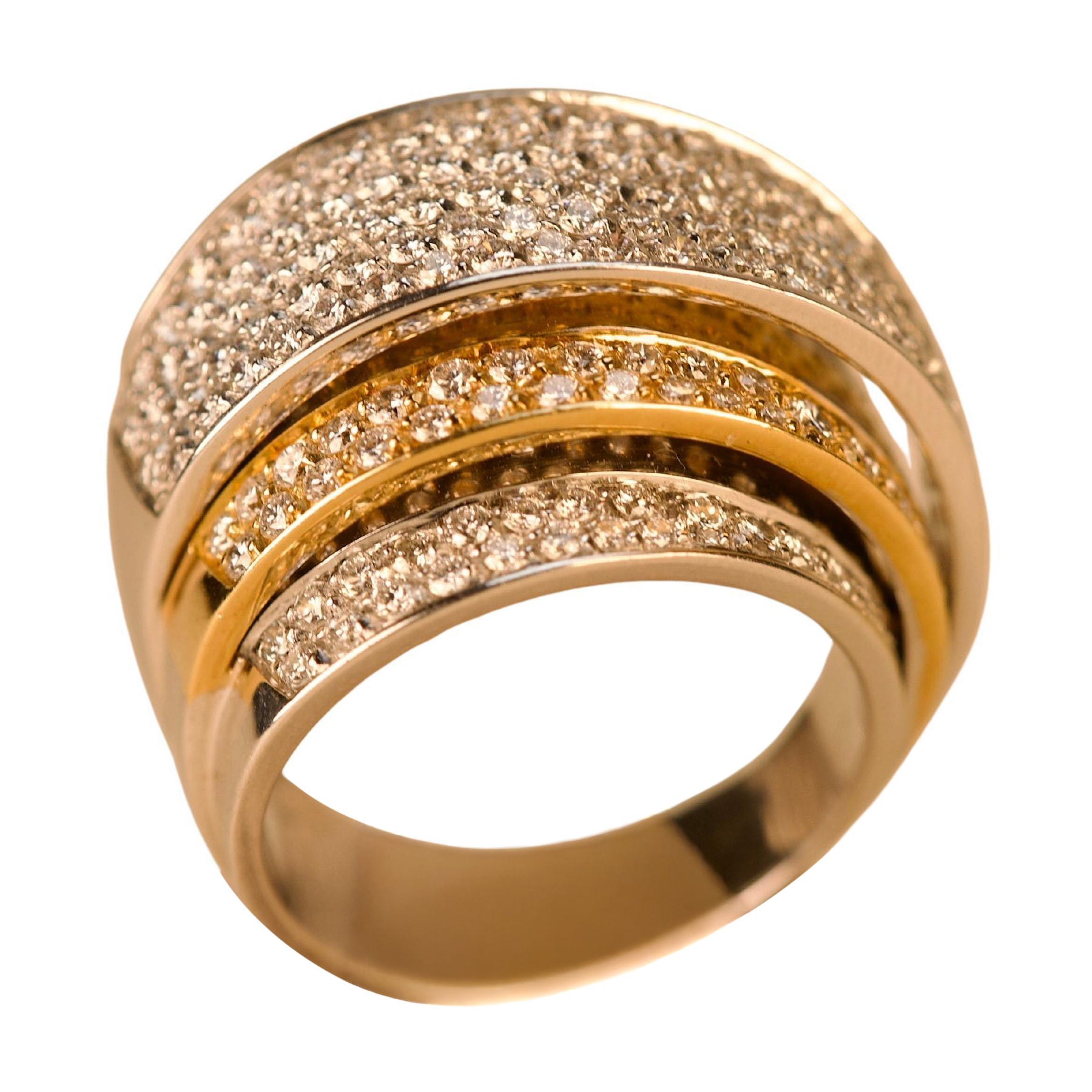 Anello in oro con diamante bicolore