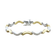 Diamond Two-Tone Gold Wave Bracelet