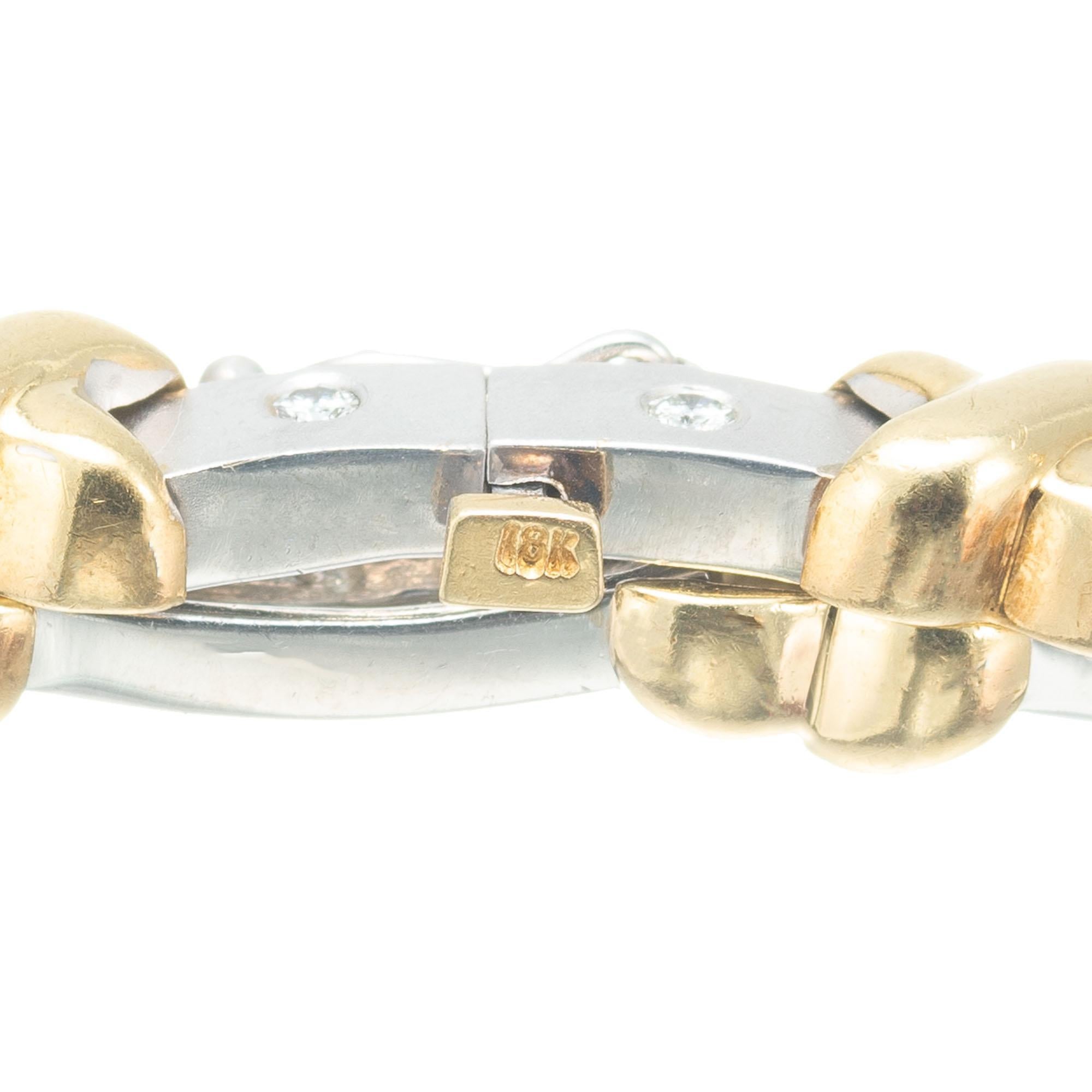 Women's Diamond Two-Tone Gold ''X'' Bracelet For Sale